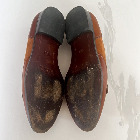 Vintage Bally Brown Leather and Suede Fringe Tassel Loafers Womens Sz EU 39.5 - Picture 15 of 16